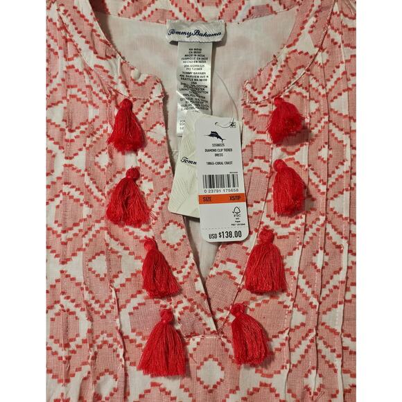 NWT Tommy Bahama Women's Diamond Clip Tiered Summer Mini Dress XS - Picture 9 of 9